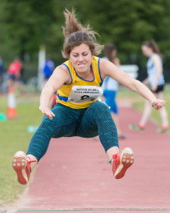Molly Longstaff setting a new PB to take bronze in the U16 long jump