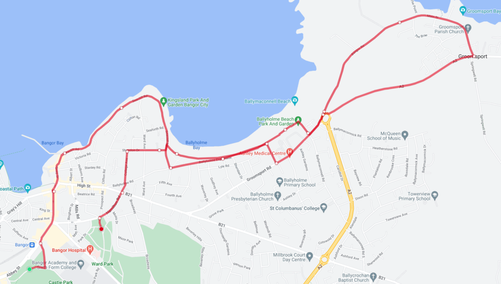 Bangor 10k Race Route 2024